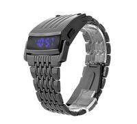 WRITWAA Orologio Digitale Da Uomo Con Display Led Blu e Cinturino Inossidabile Design Cool e Funzione Data