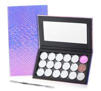 WRITWAA Palette per 18 Pezzi con Dischi Metallici e Raschietto Vassoio per Ombretti Organizzatore Cosmetico per Amanti del