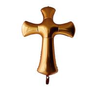 WRITWAA Palloncino Unici e Creativi Oro a Forma di Croce in Film di Alluminio, Decorazioni per Comunione per Feste di Compleanno e Sfondi Fotografici