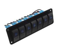 WRITWAA Pannello Interruttori Marini 7 Gang 12v con LED, Nero | Montaggio a Pannello, per Dispositivi Elettrici Auto e Usb, Accessori Inclusi, Plastica e Lega, per Barca