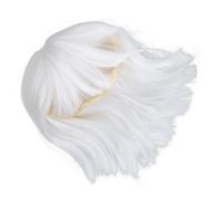 WRITWAA Parrucca Bob Bianca per Donne Media Sintetica con Frangia Frontale Parrucca Naturale da Festa o Cosplay Capelli Lisci Accessorio per Travestimenti