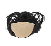 WRITWAA Parrucca Semi Calva Corta Sintetica Nera per Cosplay Accessori Divertenti per Costume da Scienziato Nonno Parrucca Calva per Party di Natale Compleanno Commedia Teatrale