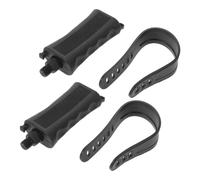 WRITWAA Pedali di Ricambio per Cyclette Indoor con Cinghie, Coppia | PP Nero, Superficie Antiscivolo, Forma Ergonomica, Installazione Facile, per Casa e Palestra