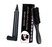 WRITWAA Penna Riempitiva Per Barba Matita Per Baffi e Spazzola Da Barbiere Strumento Per Styling Della Barba Maschile Di Accessori Per Cura Della