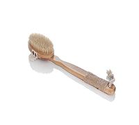 WRITWAA Pennello da bagno massaggio setola di cinghiale pennello da massaggio staccabile macchia spazzola per il del corpo o da bagno in bambù Di legno