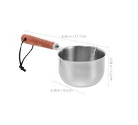 WRITWAA Pentola Mini in Acciaio Inox 304 da 200 Ml con Beccuccio per Versare Olio e Scaldalatte, Padella Antiaderente Compatta per Cucina Domestica, Viaggi e Campeggio