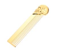 WRITWAA Pettine Della Testa Del Cranio Pettini Per Uomini Spessi Pettine Calda Per La Barba Pettine Per Uomini Pettine Per Da Uomo Barbers Comb D'oro Lega Di Zinco