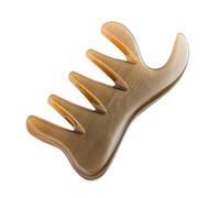 WRITWAA Pettine in Corno di Bufalo a 5 Denti a Forma di Coda per Massaggio Scalpo e Guasha Design Ergonomico per Schiena e Viso