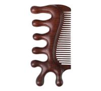 WRITWAA Pettine massaggiante a cinque dita Collo per setola multi conveniente Pettine portatile massaggiatore cuoio capelluto Cuor capelluto di massaggiatore da dente di legno