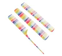 WRITWAA Pettine Per Acconciature e Pettine Per Parrucchieri in Plastica Set Da 3 Pezzi Multicolore Denti Lisci e Rotondi Adatto a Tutti i Tipi Di Chioma Per Viaggi e Styling Quotidiano