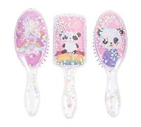WRITWAA Pettini per Chioma Cuscino Aria, 3 Pezzi, Design Panda, Realizzati in Ps, Leggeri, per Pettinatura senza Nodi, per Ragazzo Ragazza Colore Casuale