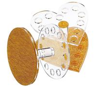 WRITWAA Porta Pennelli Nail Art in Acrilico 2 Pezzi Forma Cuore e Rotondo Supporto Decorativo per Organizzare Pennelli Gel per Nail Training