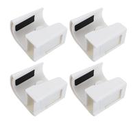 WRITWAA Porta Scope e Mop da Parete 4 Pezzi Ganci Adesivi in Abs Bianco, Organizer Salvaspazio per Riporre Scope e Mop in Garage o Giardino