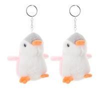 WRITWAA Portachiavi a forma di pinguino di peluche kawaii da 2 pezzi: ciondolo a forma di pinguino, grazioso portachiavi, accessorio per borsa e zaino, ciondolo rosa