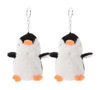 WRITWAA Portachiavi a forma di pinguino di peluche kawaii da 2 pezzi: ciondolo a forma di pinguino, portachiavi carino per borsa, zaino, ciondoli, accessori, ciondolo per zaino, nero