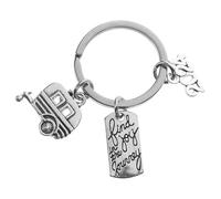 WRITWAA Portachiavi Decorativo per Viaggi in Lega di Zinco Argento, Comodo e Resistente, Regalo per Esplorazioni All'aperto e Avventure nella Natura