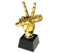 WRITWAA Premio in Resina Color Oro, Riconoscimento Musicale Unico a Forma di Microfono per Competizioni di Canto e Decorazione per Feste a Tema Musicale