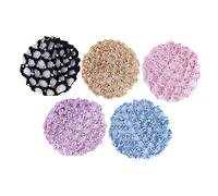 WRITWAA Retine Elastiche per Chioma 5 Pezzi Uncinetto Artigianali Perle Decorazione Reti per Chignon Colorate Accessori Chioma per Danza Sport e Feste Adatte a Tutti i Colori