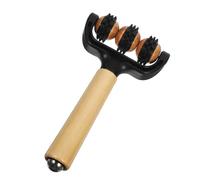 WRITWAA Rullo Massaggiante in Legno Testa Doppia e Sfere d Acciaio Strumento per Massaggio Manuale per Rilassamento Muscolare dei Tessuti Profondi Portatile per Uso Casa Ufficio Viaggio