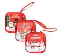 WRITWAA Sacchetti per Caramelle Natalizi Portamonete 3Pezzi Cerniera Pouch per Oggetti Piccoli e Decorazioni Natalizie da Appendere a Finestre e Alberi