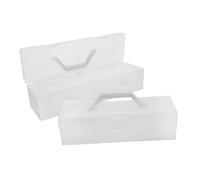 WRITWAA Scatola Portaoggetti in Plastica Trasparente Manico, Set 2 Pezzi Grande e Piccolo per Scolastico e Artistico, Custodia Portatile per Pennelli e Attrezzi