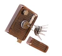 WRITWAA Serratura Vintage in Rame Antintrusione per Porte Interne, Blocca Porta Stabile e Affidabile Design Semplice ed Elegante, Set da 1 per Hotel