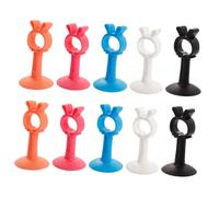 WRITWAA Set 10 Pezzi Fermaporta in Silicone Ventosa Supporto per Porta Senza Fori Protezione Muro per Ragazzo Ragazza e Animali Domestici