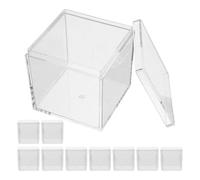 WRITWAA Set 10 Scatole Cubiche Trasparenti 5,5 Cm in Acrilico Alimentare Coperchio, Contenitori per Campioni Minerali, Vetrine Espositive per Raccolta e Conservazione di Cristalli, Piante