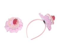 WRITWAA Set 2 Pezzi Fermagli per Chioma Cappello di Compleanno a Forma di Torta Rosa, Clip Pizzo Comfort per Feste e Festival, Accessori Chioma per Bambine Piccoli Ricordi Compleanno