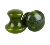WRITWAA Set 2 Pietre da Massaggio a Forma di Fungo in Verde per Massaggio e Alleviamento, per Terapia del Viso Ovunque in Qualsiasi Momento