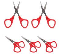 WRITWAA Set 5 Pezzi Forbici da Sarto in Acciaio Inossidabile Rosso Design Curvo Elegante, Taglio Intricato e Portatile per Cucito e Altri Lavori di Ricamo Colore Casuale