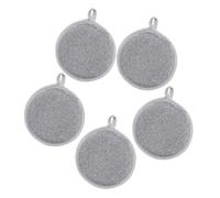 WRITWAA Set 5 Pezzi Stracci da Cucina in Spugna Filo di Nylon Argento, senza Graffi, Riutilizzabili e Resistenti la Pulizia Quotidiana dei Piatti e Pentole