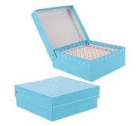 WRITWAA Set da 2 Contenitori per Provette da Microcentrifuga in Cartone Coperchio Scatola di Conservazione per Congelatore 81 Scomparti Supporto per Campioni da Laboratorio Area di