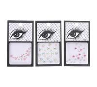 WRITWAA Set da 3 Adesivi per Gemme Autoadesive per Viso e Occhi in Resina Forme Diverse, Adatti per Halloween e Day Of The Dead, un Trucco Festivo e Creativo