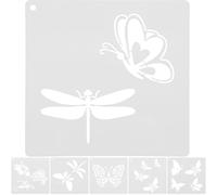 WRITWAA Set da 6 Stencil per Pittura Cava, Modelli da Disegno Artistico Riutilizzabili in Plastica Resistente, Stencil per Scrittura di Diario e Decorazioni Fai da Te per Adolescenti