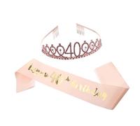 WRITWAA Set Di 2 Corone Per La Decorazione Della Festa Del 40° Compleanno Fascia Accessori Per Il 40° Compleanno Accessori Per Da Bambina Accessori Per Da Bambina