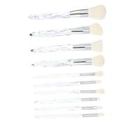 WRITWAA Set Di Pennelli Trucco in Fibra Cosmetica Manico Cristallo, 10 Pezzi, Set Professionale Per Fondotinta, Eyeliner e Fard, Kit Make up Per Uso Quotidiano e Artisti Del Trucco