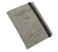 WRITWAA Set Di Schede Sui Vaccini Borsa Di Credito Clip Sul Supporto Borsa Portacrediti Portabadge Portafoglio D'identità Titolare Del Libretto Delle Vaccinazioni Pelle Sintetica Grey