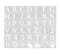 WRITWAA Set di Stencil per Lettere e Numeri in Pet Bianco Design Traforato, Riutilizzabili per Attività Artistiche a Casa e Progetti Creativi