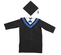 WRITWAA Set di Toga da Laurea in Poliestere Nero per Cappello e Nappina Design Accademico Adorabile, per Back To School Party e Cosplay in Asilo