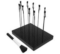 WRITWAA Set Supporto per Pittura Modello con Base in Metallo, 10 Clip a Coccodrillo Pieghevoli con Punte Protettive e Spazzola per Pulizia, Accessori Modellismo Hobby per Aerografo