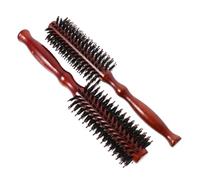 WRITWAA Spazzola di Legno Rotonda con Setole di Cinghiale per Chioma, 2 Pezzi, Manico Ergonomico, per Chioma Ricci e Lisci, Pratico Accessorio da Viaggio