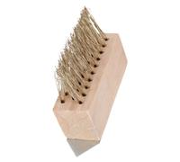 WRITWAA Spazzola per Erbacce in Legno Filo D'acciaio Ramato, Manuale, per Giunti di Pavimentazione e Vialetti, Rimuove Muschio Ostinato e Pulisce Punti Difficili