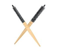 WRITWAA Spazzola Rotonda Per Chioma in Legno 2 Pezzi Set Piccole Spazzole a Rullo Per Lo Styling e Asciugatura Chioma Per Donne e Uomini Da Viaggio Manico Ergonomico e Denti Misti e Corti