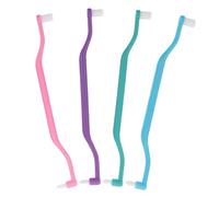 WRITWAA Spazzolini Dentali Doppia Testa 4 Pezzi Setole Piccole Testa Curva in Plastica per Pulizia Denti e Precisione Interdental Regalo Casa o Festa
