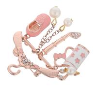 WRITWAA Spilla da Petto Vintage Strass a Forma di Gruccia, in Lega di Zinco Resistente, Spilla Decorativa Coreana per Abiti, Maglioni e Sciarpe da Donna