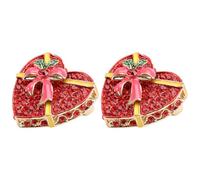 WRITWAA Spilla Natalizia a Tema Christmas Design Classico 2 Pezzi in Lega Rossa Accessorio Corsage Decorativo per Abbigliamento da Indossare Ogni Giorno