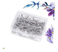 WRITWAA Spilli a T in Acciaio Inox 100 Pezzi da 53 Mm per Parrucche e Cucito, Aghi da Tessitura Multiuso con Custodia Portatile per Styling Professionale e Progetti Artigianali