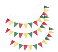 WRITWAA Striscione di Bandierine Triangolari 3 Pezzi in Lino Corda di Canapa Leggero e Pieghevole Decorazione Rustica per Festa di Anniversario e Tavolo Dessert