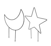 WRITWAA Supporto per Piante Rampicanti in Ferro a Forma di Mezzaluna e Stella, Traliccio da Giardino Decorativo 2 Pezzi, Supporto per Fusto Vegetale Resistente per Giardinaggio